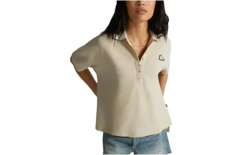 Converse Polo Shirts Women's Ecru Moderate Straight Fit