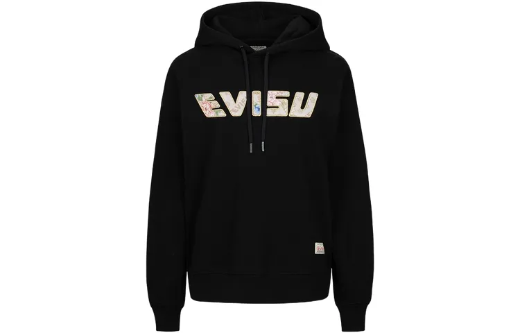 EVISU Sweatshirts Women's Black Hooded Moderate Regular
