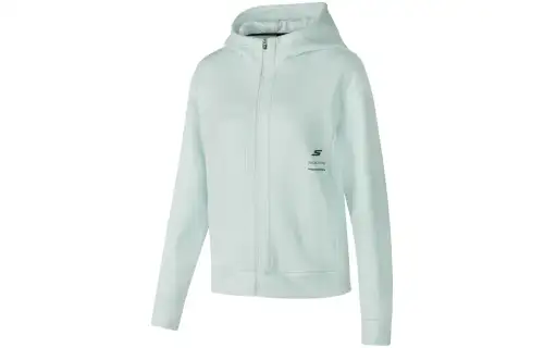 Skechers Sweatshirts Women's Sea Salt Blue Hooded Moderate Cardigan