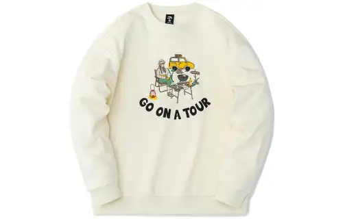 ANTA Life Collection Sweatshirts Women's Light Cloud White Crew Neck Thickened Regular