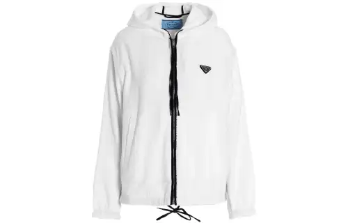 Prada terry logo hoodie jacket