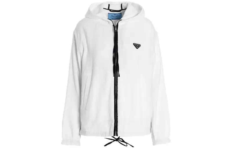 Prada terry logo hoodie jacket