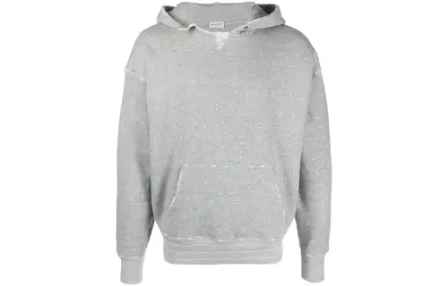 Université distressed-effect marl hoodie