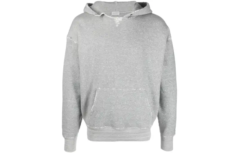 Université distressed-effect marl hoodie