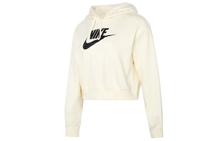 Nike Sweatshirts Women's Ecru Hooded Moderate Regular