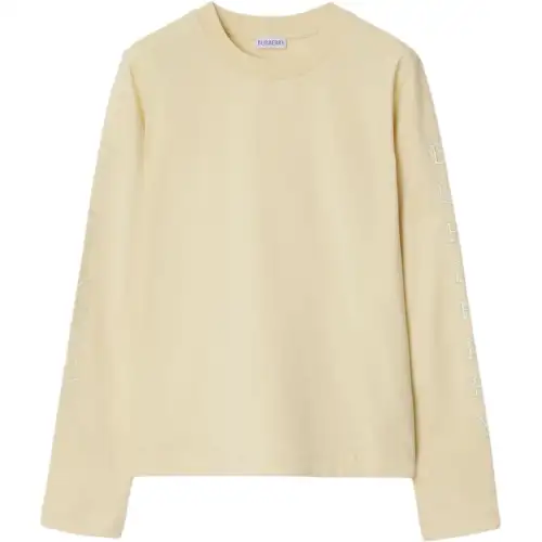 Burberry Logo Detailed Long Sleeved Crewneck Top