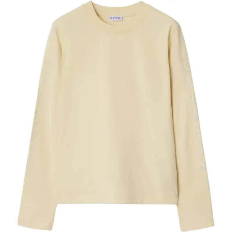 Burberry Logo Detailed Long Sleeved Crewneck Top