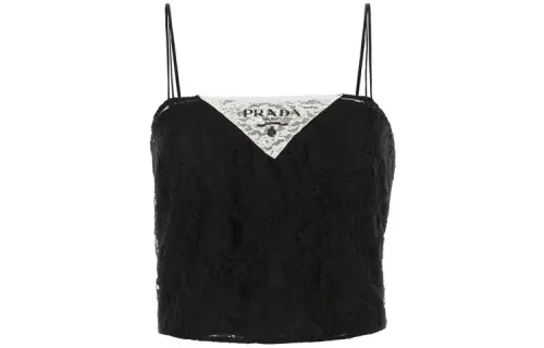 PRADA Camisoles Women's Black Square Collar Moderate Other