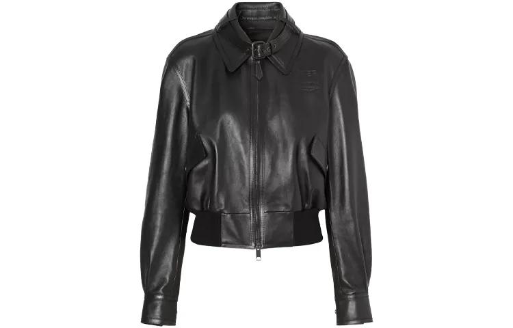 Burberry Jackets Women's Black Lapel Moderate Other