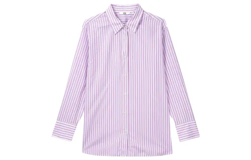 UNIQLO Shirts Women's Cyan Purple Lapel Moderate Other