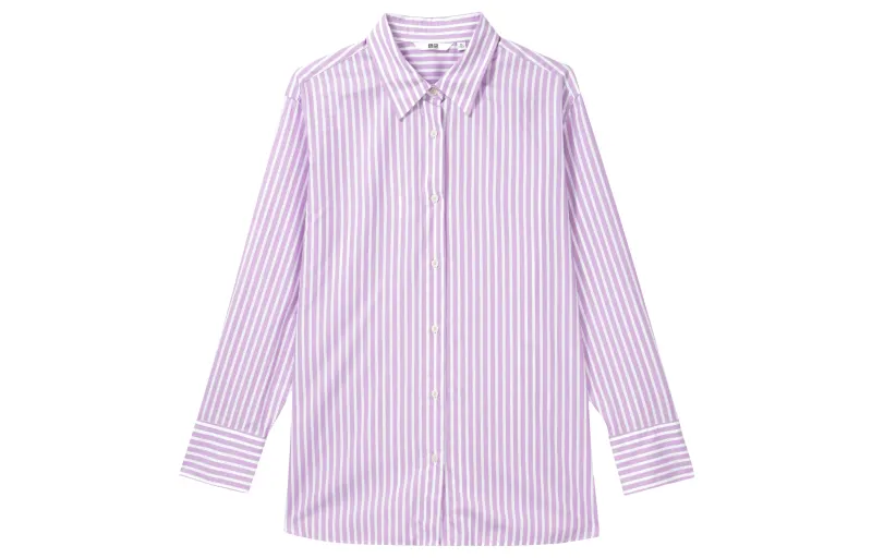 UNIQLO Shirts Women's Cyan Purple Lapel Moderate Other