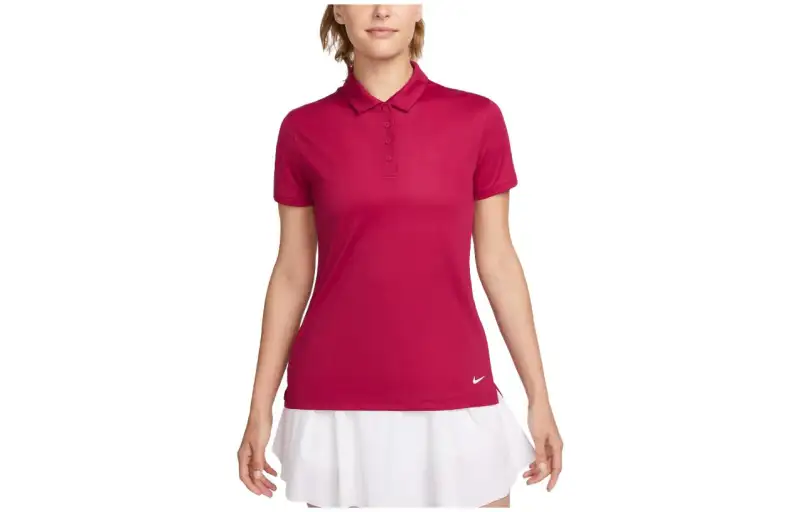 Nike Polo Shirts Women's Pink Polo Collar Moderate Straight Fit