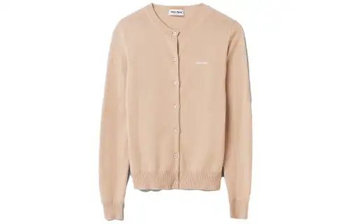 MIU MIU Knitwear Women's Crew Neck Moderate Cardigan