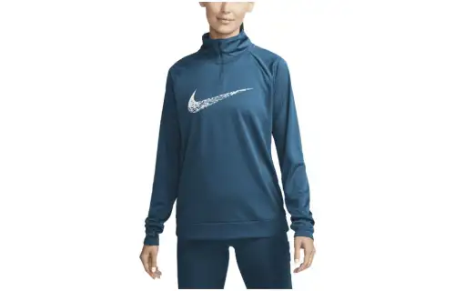 Nike T Shirts Women's Blue Stand Collar Moderate Straight Fit