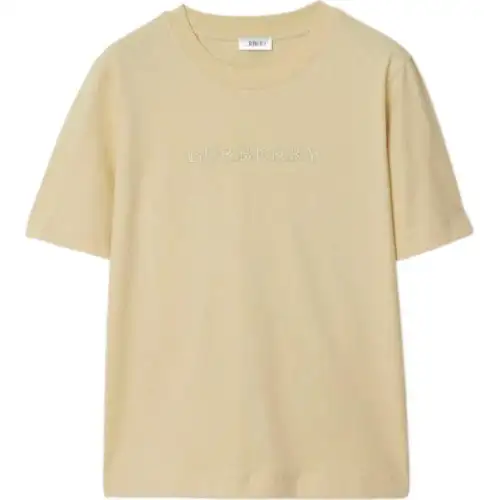 Burberry logo-embroidered cotton T-shirt