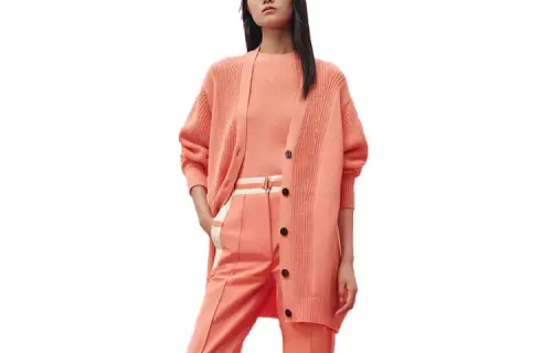 HERMES SS23 Cashmere Sweaters Women's Joy Orange V Neck Moderate