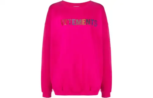Vetements Sweatshirts Women's Red Crew Neck Moderate Regular