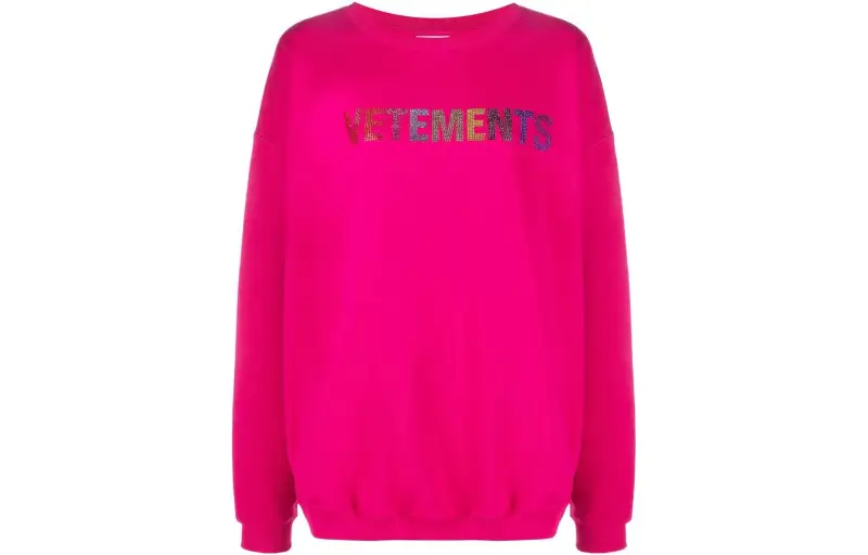 Vetements Sweatshirts Women's Red Crew Neck Moderate Regular