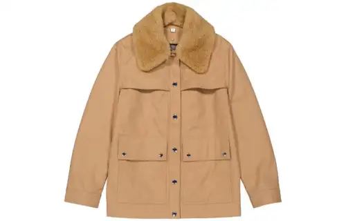 Burberry Jackets Women's Khaki Lapel Moderate Other