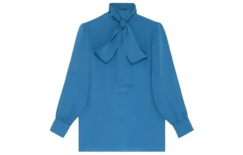 pussy-bow collar silk blouse