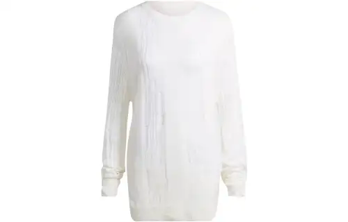 Adidas Originals Knitwear Women's White Crew Neck Moderate Base Layer