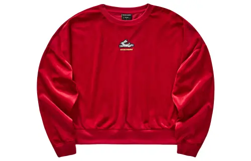 Skechers New Year Sweatshirts Women's Bright Red Crew Neck Moderate Regular