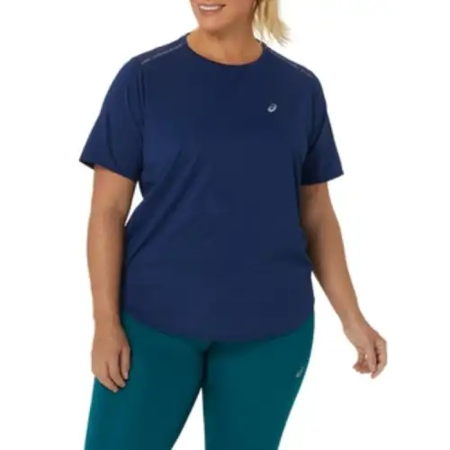 ASICS T Shirts Women's Blue Crew Neck Moderate