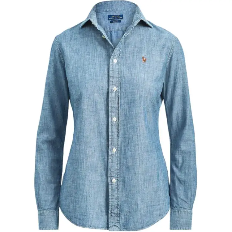 Polo Ralph Lauren SS23 Shirt Slim Fit Women's Marine Blue