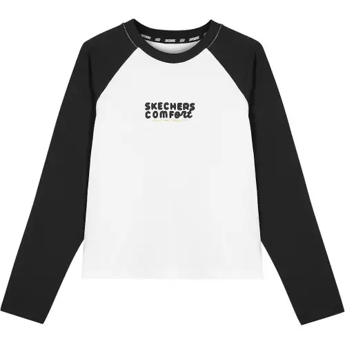 Skechers Sports League Collection Raglan Sleeve T Shirt Women's Carbon Black