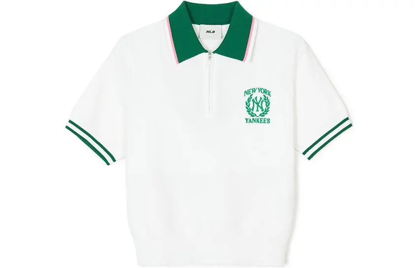 MLB Preppy Style Collection New York Yankees Polo Shirt Women's Ivory