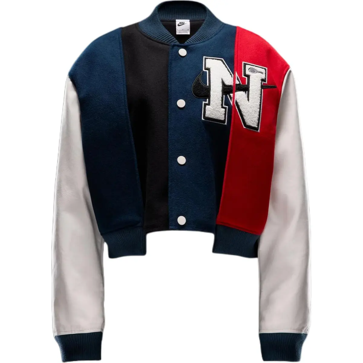 Nike X Yoon Women's Oversized Varsity Jacket Black/Armory Navy/Phantom/White