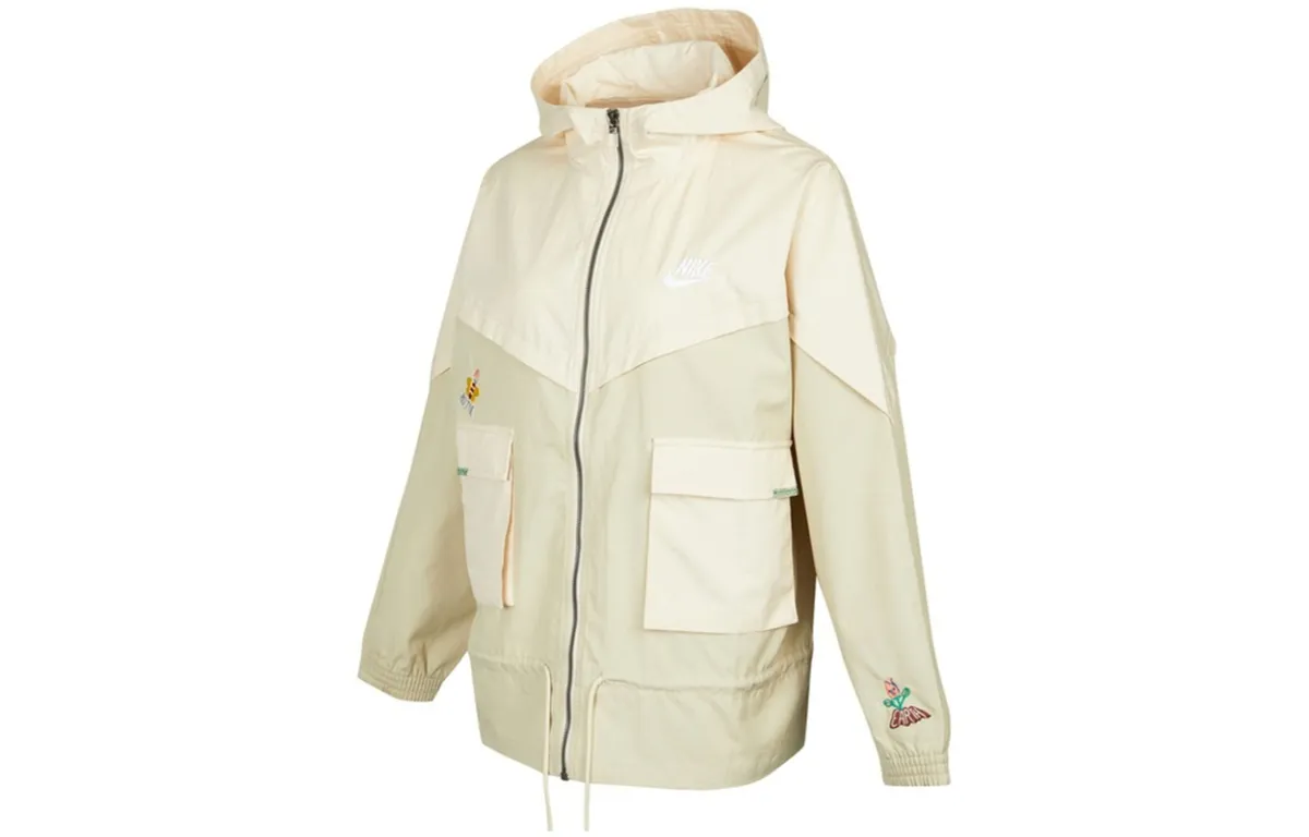 Nike Jackets Women's Ecru Hooded Moderate Other