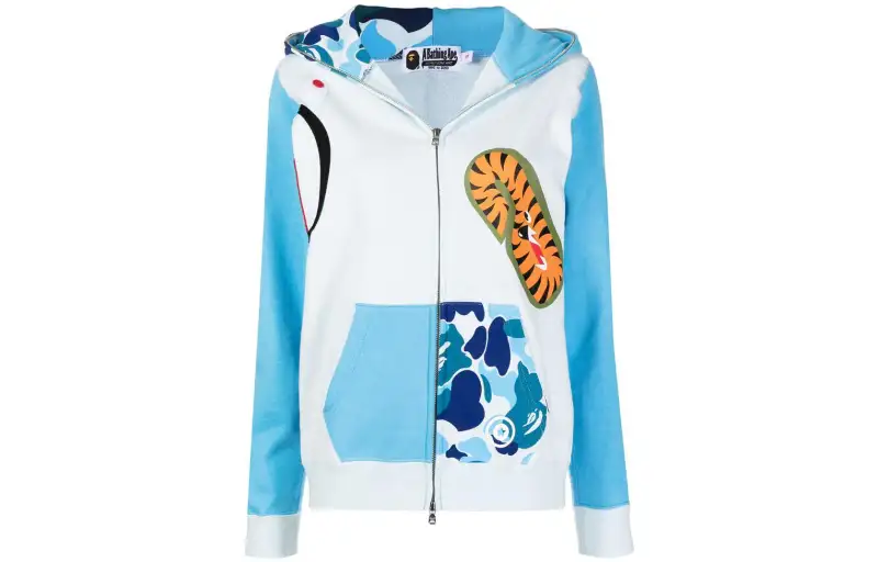 A BATHING APE Bape Sweatshirts Women's Multicolor Hooded Moderate Cardigan
