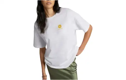 Converse Tar Chevron T Shirts Women's White Crew Neck Moderate Straight Fit