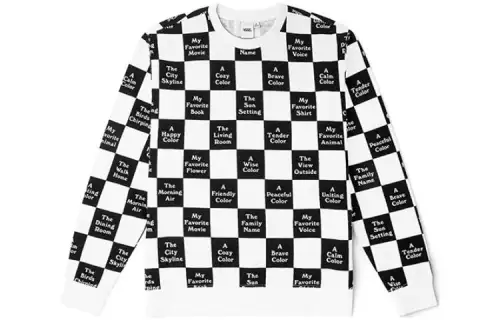 Vans Sweatshirts Women's Black/White Crew Neck Moderate Regular