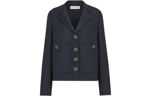 DIOR Quarterly New Products Jackets Women's Marine Blue Lapel Moderate Other