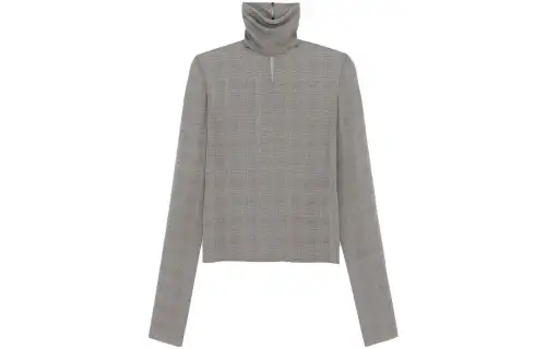 SAINT LAURENT Tartan Sheer Top