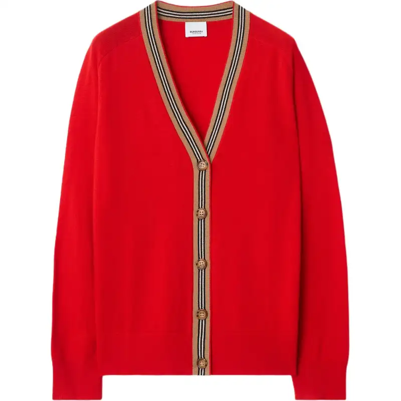 Burberry Knitwear Women's Red V Neck Moderate Other