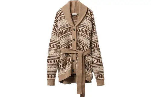 MIU MIU Button-Up Belted Cardigan