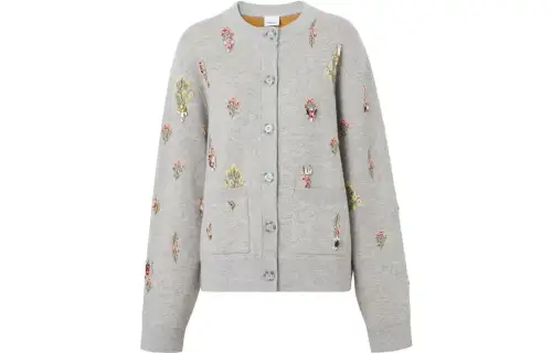 Burberry Knit Cardigan 'Parchment Grey'