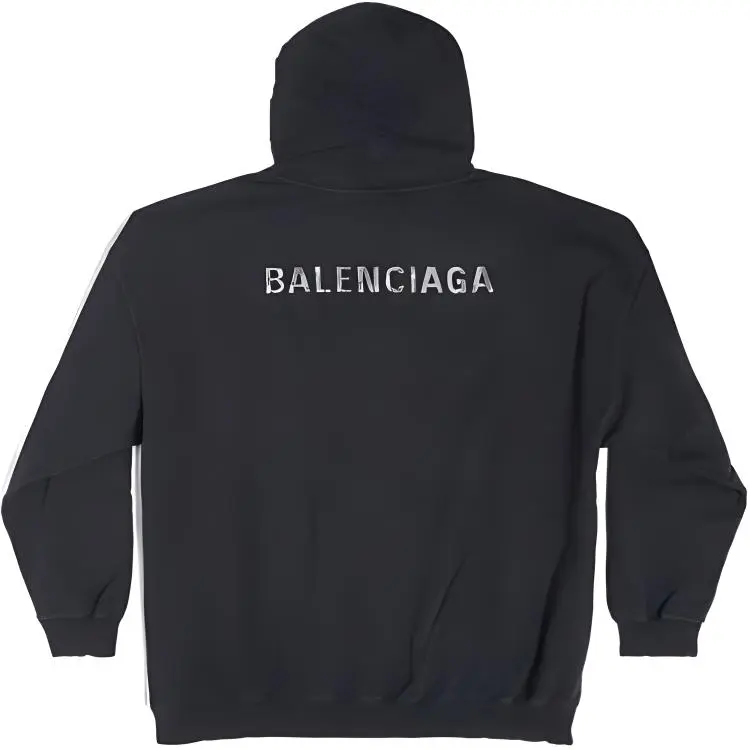 Balenciaga Logo Rhinestones Embellished Oversized Hoodie