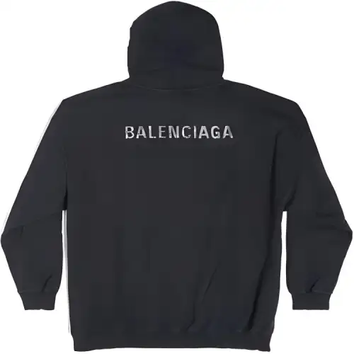 Balenciaga Logo Rhinestones Embellished Oversized Hoodie