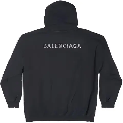 Balenciaga Logo Rhinestones Embellished Oversized Hoodie