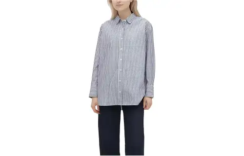 UNIQLO Shirts Women's Navy Blue Pointed Collar Moderate Other