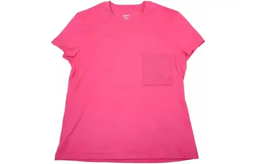 HERMES T Shirts Women's Pink Crew Neck Moderate Straight Fit