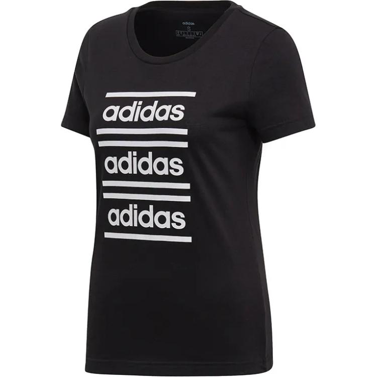 Женская футболка adidas (черно-белая)