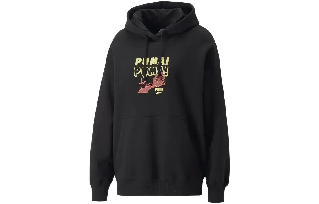 PUMA Sweatshirts Women's Black Hooded Moderate Regular