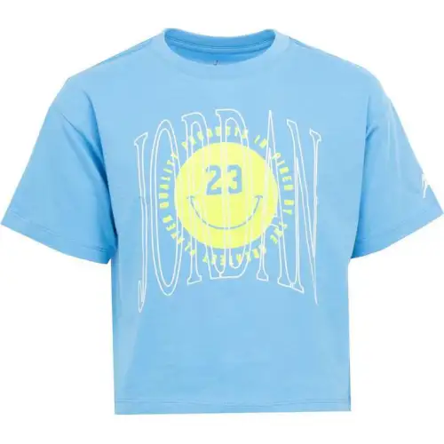Jordan T Shirts Women's Dark Sky Blue Crew Neck Moderate Straight Fit