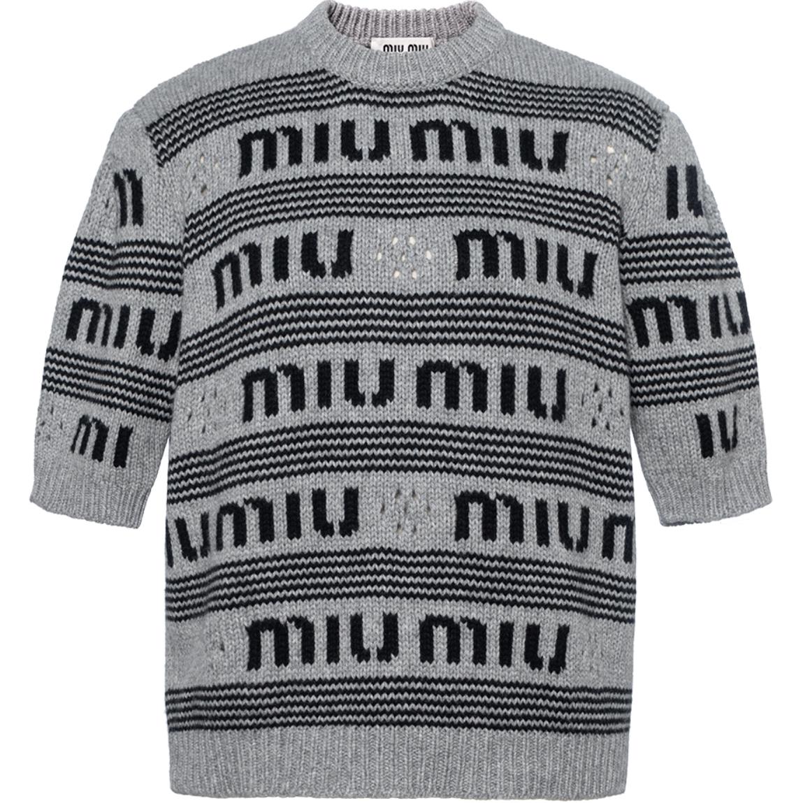Женский свитер MIU MIU Cashmere Sweater (серый)