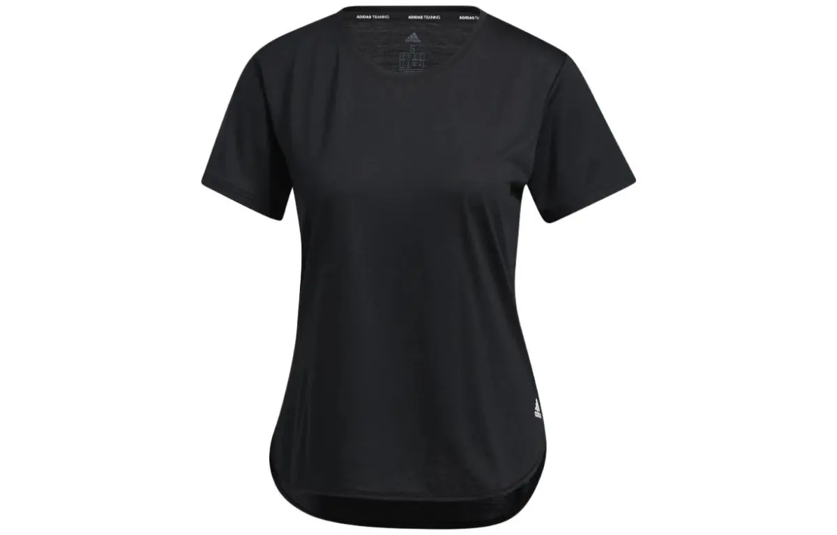 Adidas T-Shirts Women's Black Crew Neck Moderate Straight Fit